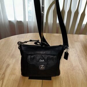 Coach Black Pebbled Leather Crossbody Bag